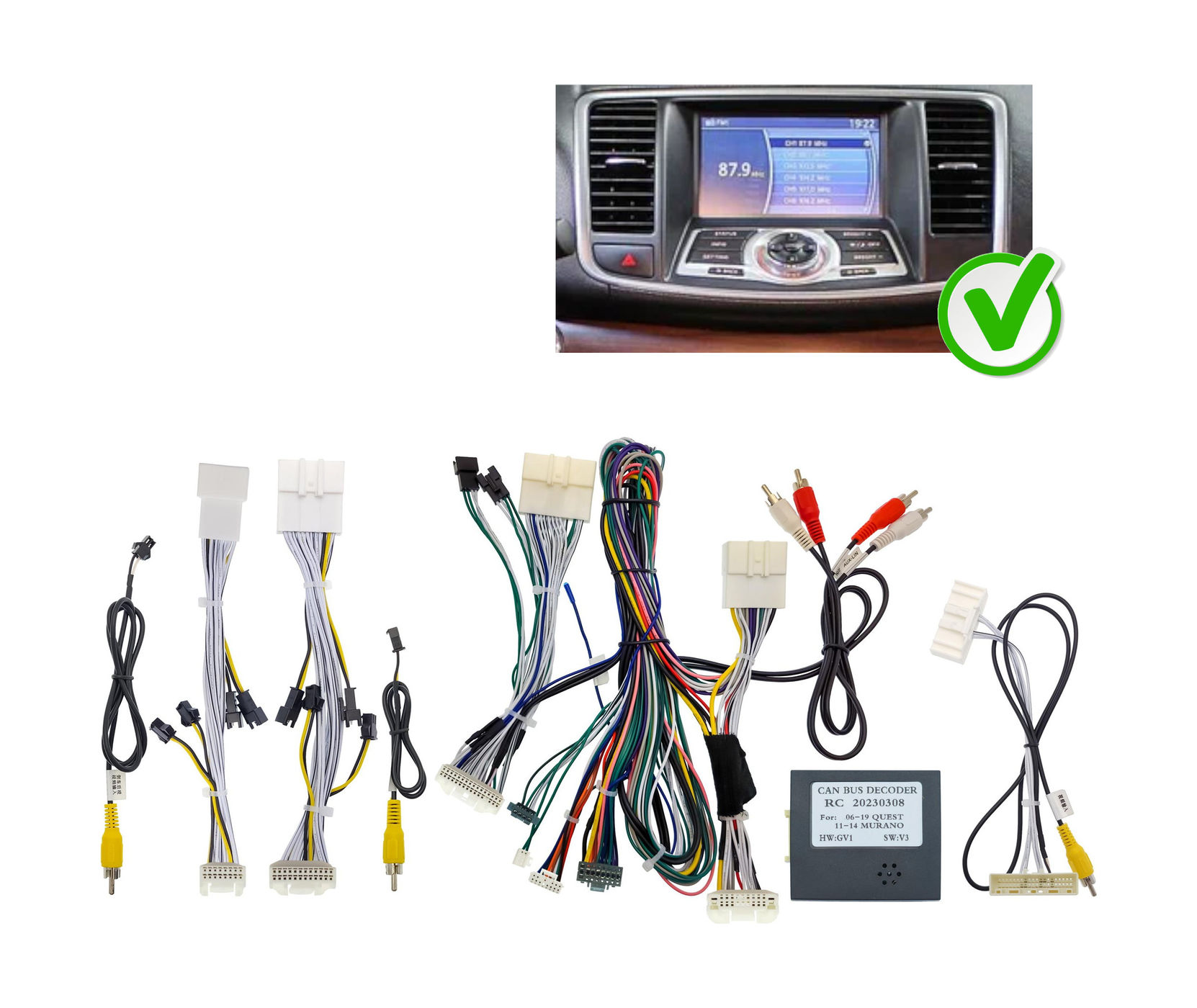 Комплект проводов для установки ANDROID Ksize WS-MTNS12 NISSAN Murano 07-16, Teana 08-13(CAN)