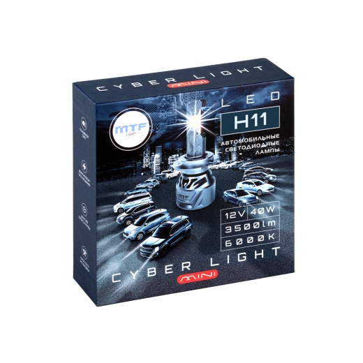 Лампа светодиодная MTF Cyber Light Mini H11/8/9/16 6000K