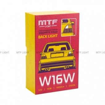 Лампа светодиодная MTF W16W BACK LIGHT в фонарь заднего хода арт.RL10W16W
