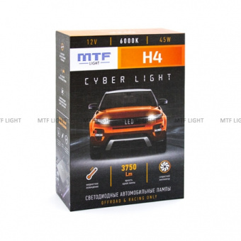 Лампа светодиодная MTF Cyber Light H4 6000K
