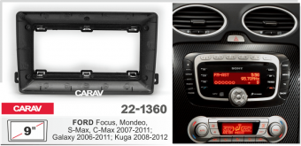 Рамка Ford Focus, Mondeo, S-Max, C-Max, Galaxy, Kuga для MFB дисплея 9" CARAV 22-1360