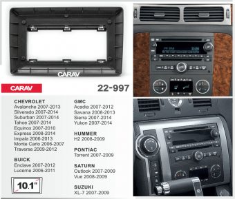 Рамка CHEVROLET Tahoe 2007-2014, HUMMER H2 2008-2009 для MFA дисплея 10" CARAV 22-997