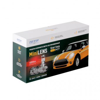 Линзы Bi-LED MTF MiniLENS H7 (12/24V, 55W, 6000K, 4000LM) Арт.MH7K5