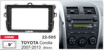 Рамка Toyota Corolla 2007 - 2013 для MFB дисплея 9" CARAV 22-505 черный